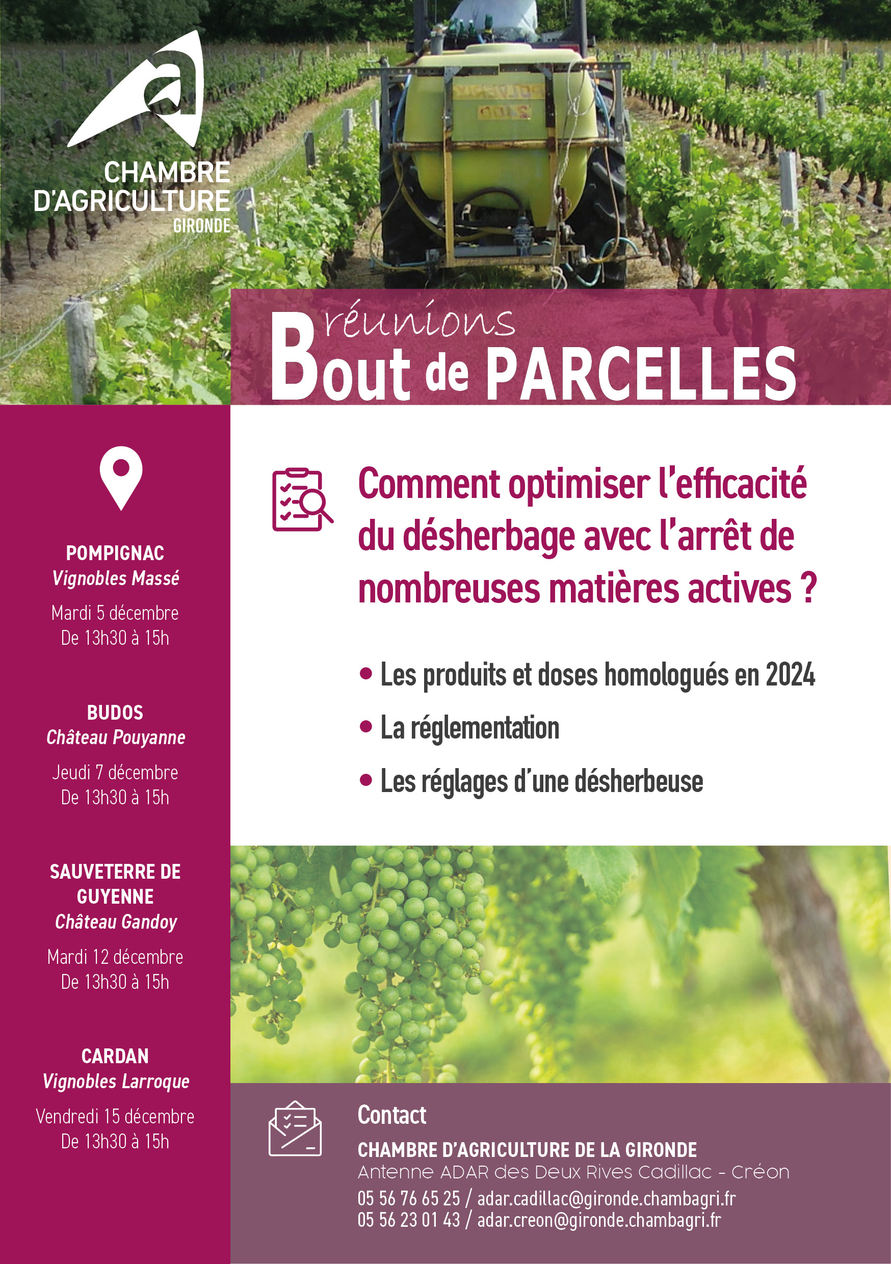 Réunions Bout de Parcelles Désherbage
